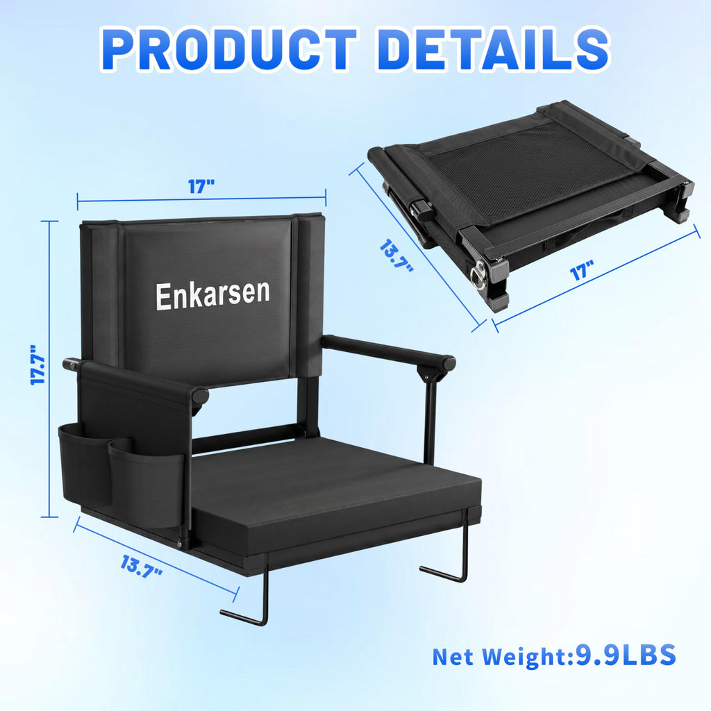 Portable Stadium Seat with Armrests & Cup Holder I7048