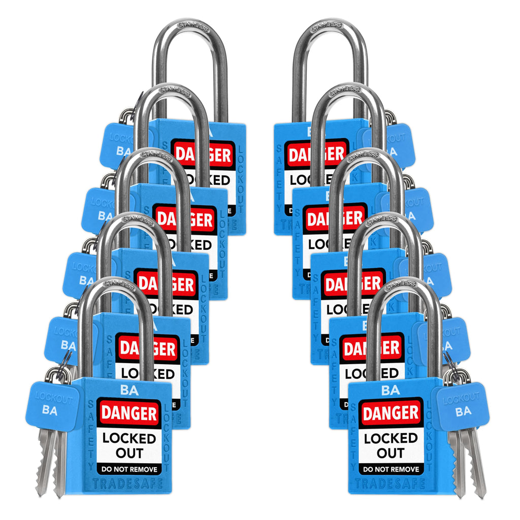 10 Blue Keyed Alike Locks T45589