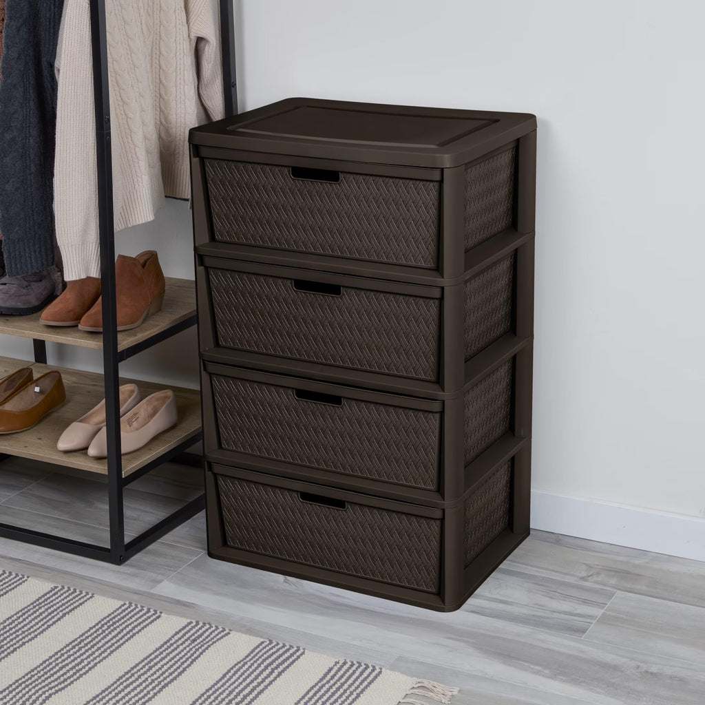 Brown 4 Drawer Plastic Storage Organizer N1374
