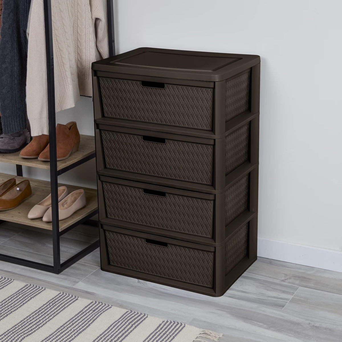 Brown 4 Drawer Plastic Storage Organizer N1374