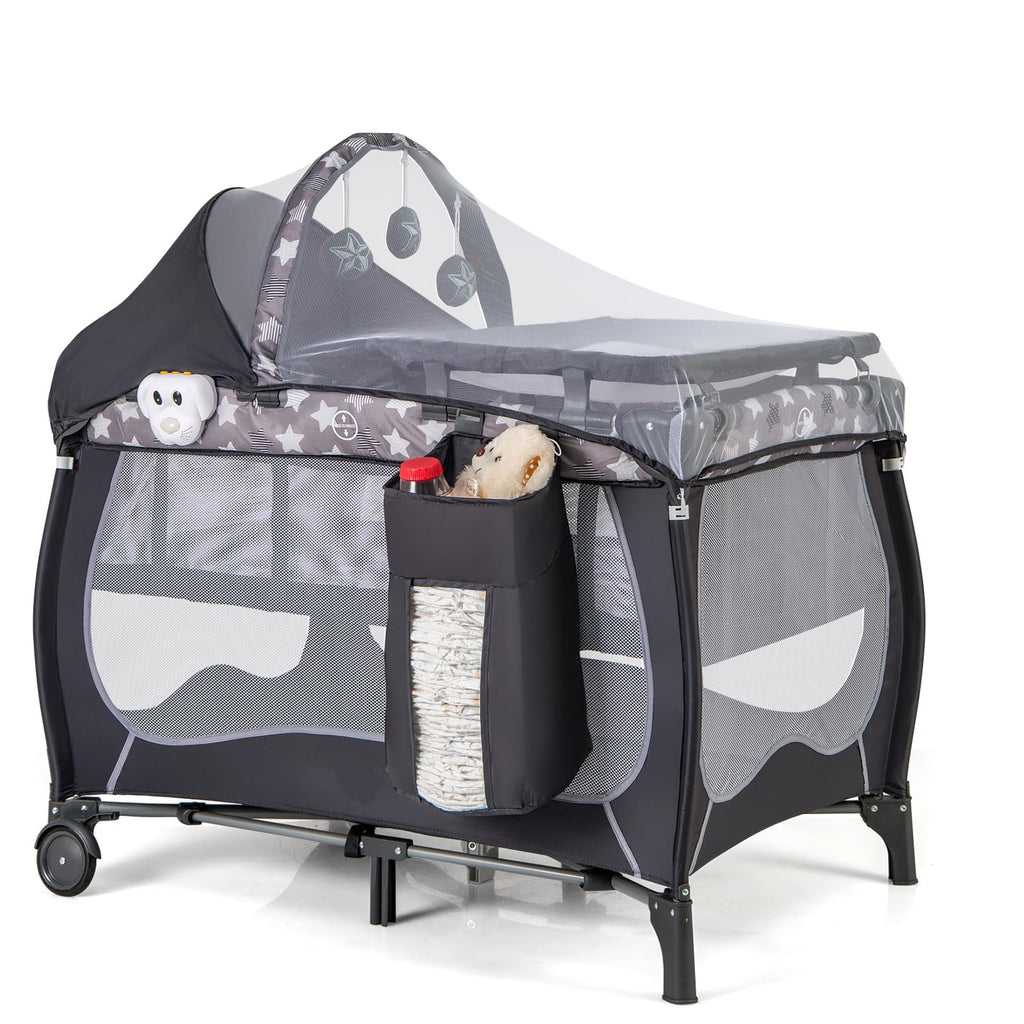 4 in 1 Pack and Play Portable Baby Playard with Bassinet F939005