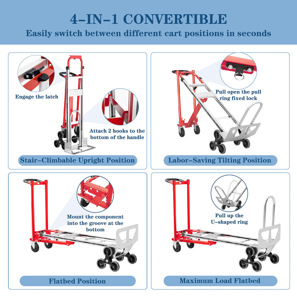 1000 lb Aluminum Steel Convertible Hand Truck C1574