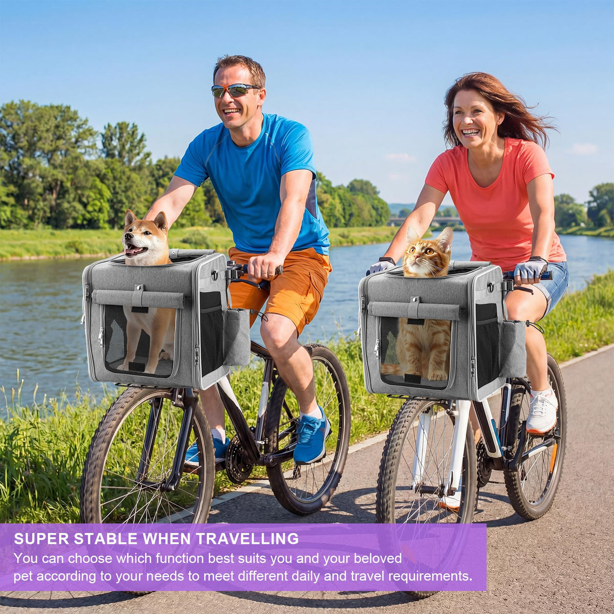 Expandable Dog Bike Basket with Mounting Bracket T844
