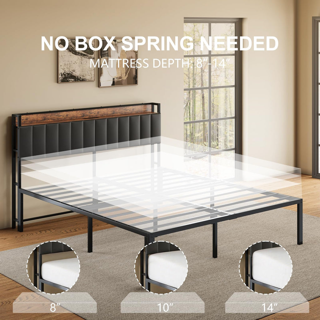 Queen Bed Frame with Upholstered Headboard M301239
