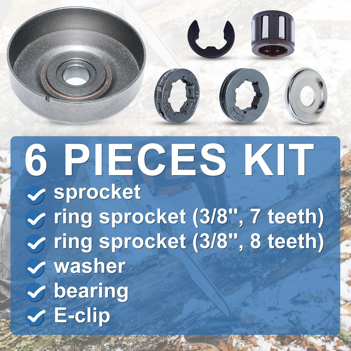 Chain Clutch Sprocket Drum Rim Washer Bearing Kit Z29427