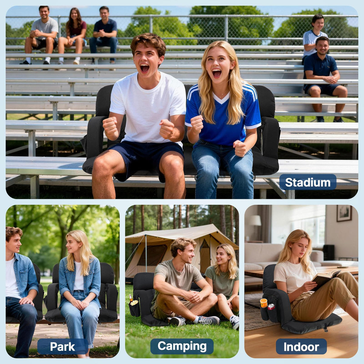 25'' Stadium Seat with Back Support, 2pcs M192
