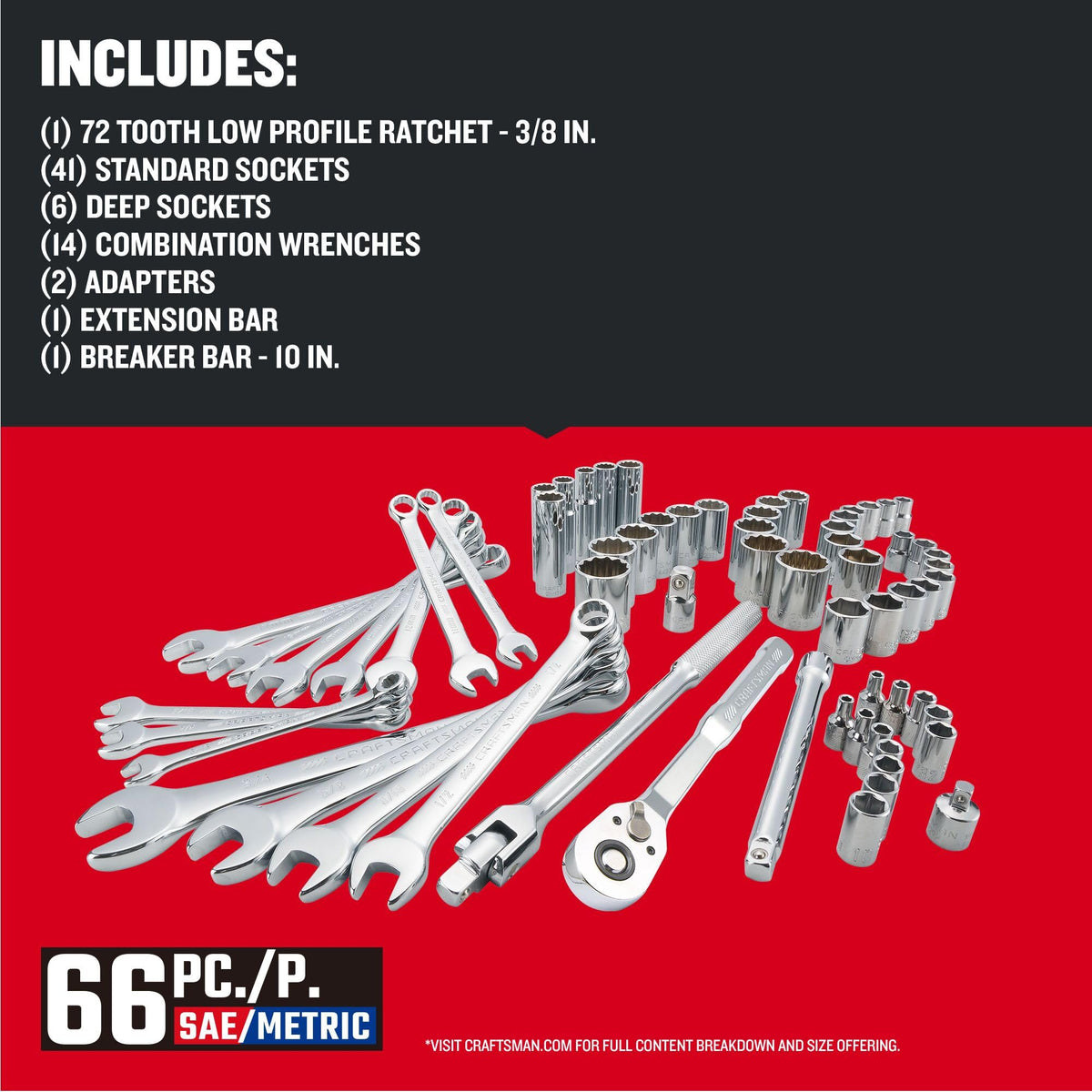 66 Piece Mechanics Tool Set V565
