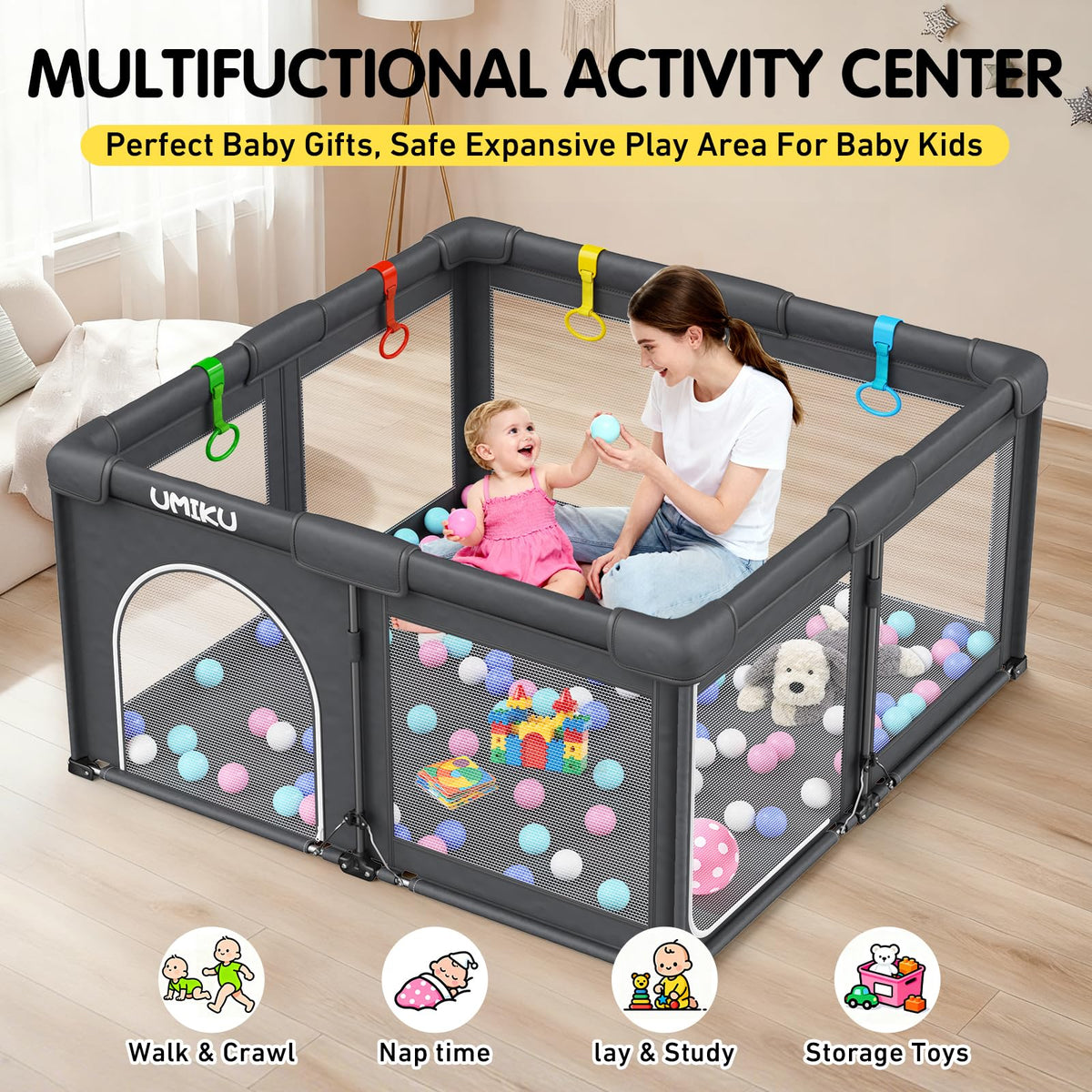 Foldable Baby Playpen 50X50 O194