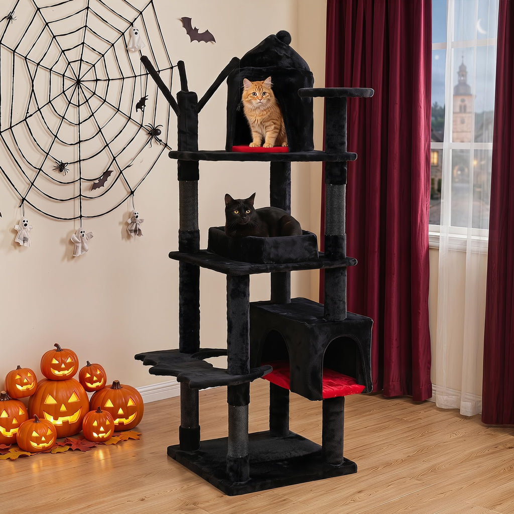 70-inch Multi-Level Black Cat Tree A139382