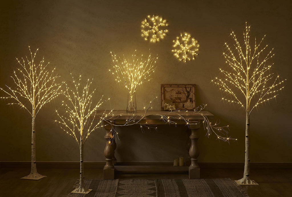 4FT 200L Warm White LED Birch Tree U521