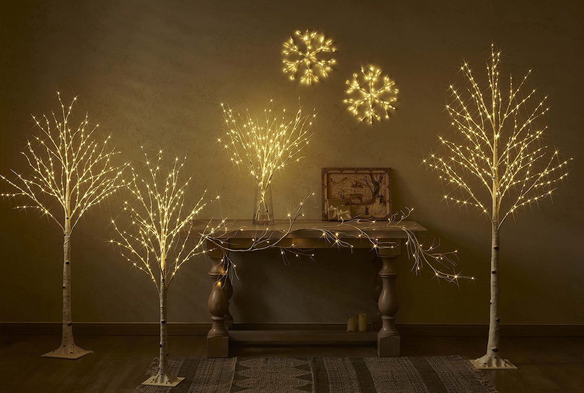 4FT 200L Warm White LED Birch Tree U521