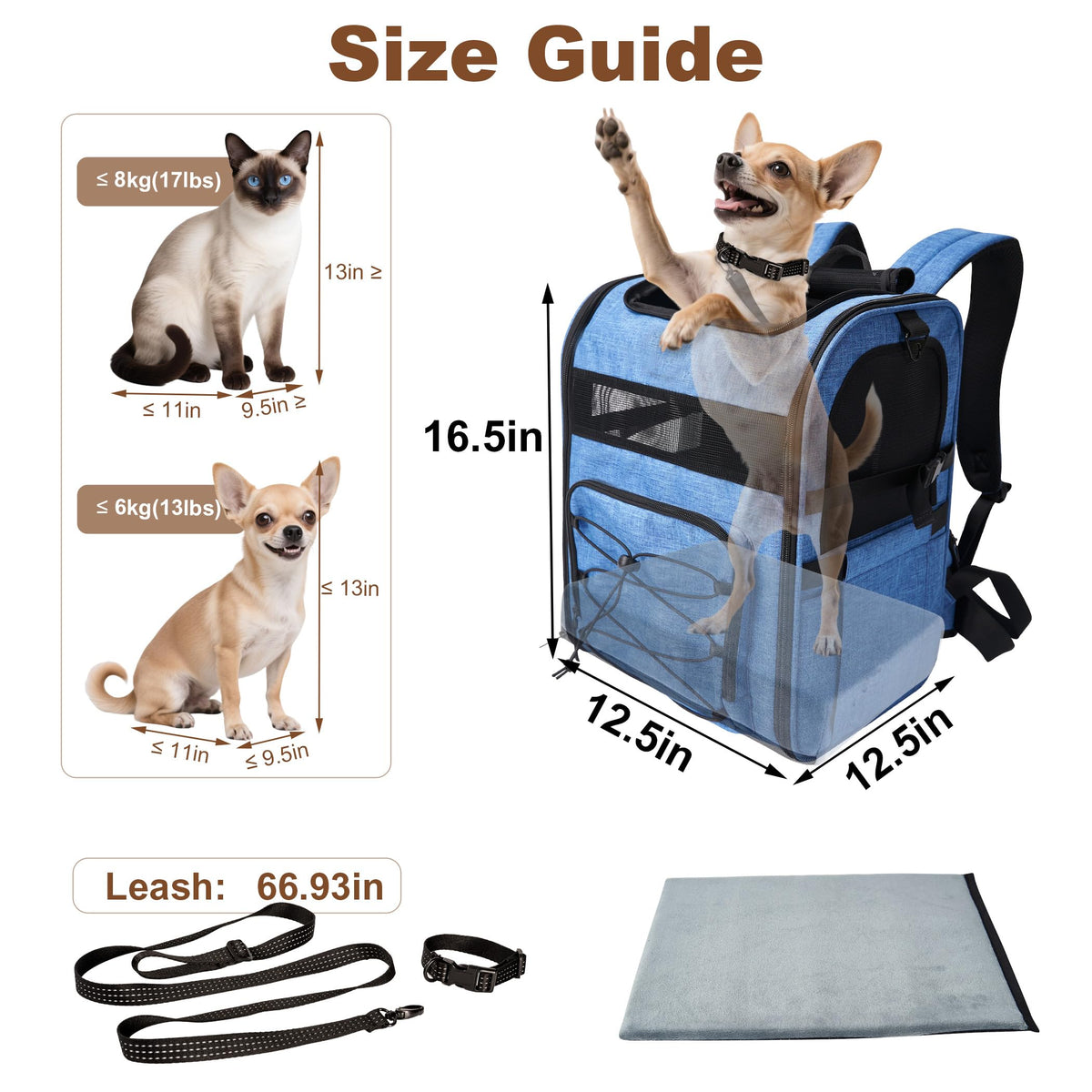 Blue Pet Carrier Backpack R671245