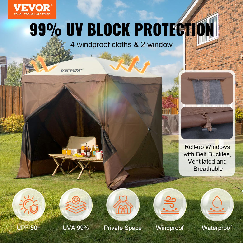 6 x 6 ft Pop Up Gazebo Tent with Mosquito Netting and Privacy Panels B873167