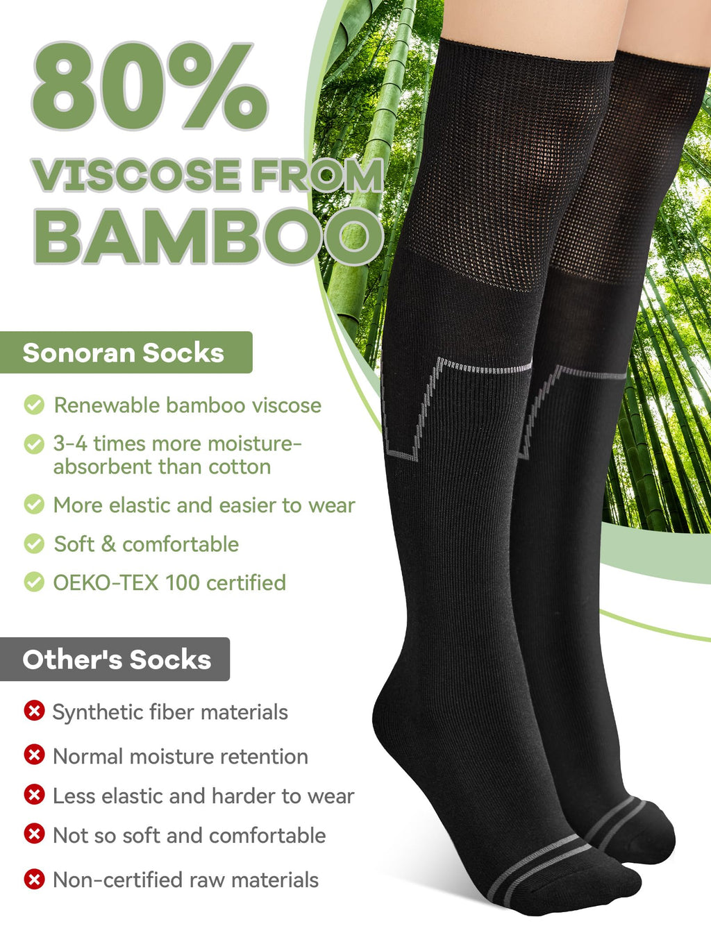 Bamboo Viscose Lightweight Socks 2 Pairs P38214