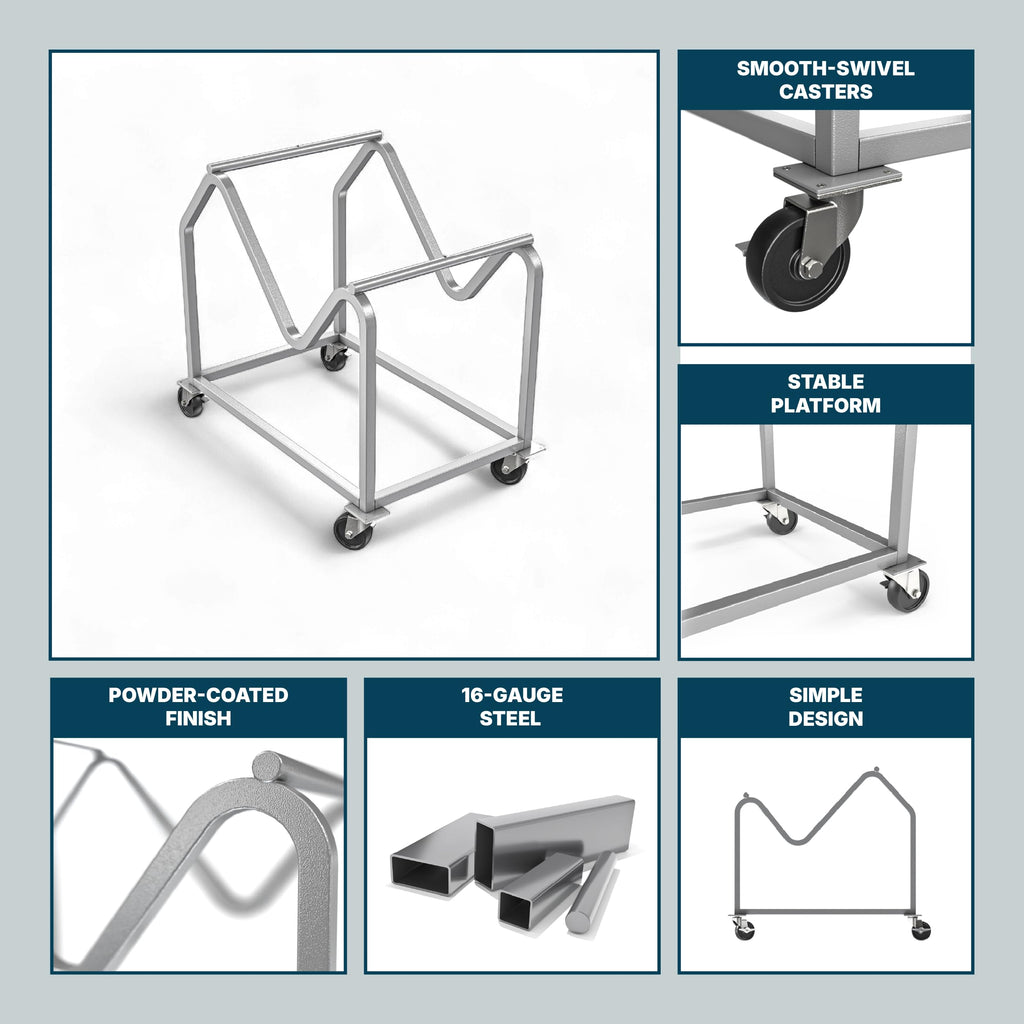Heavy Duty Steel Stack Chair Dolly with Swivel Casters J96779