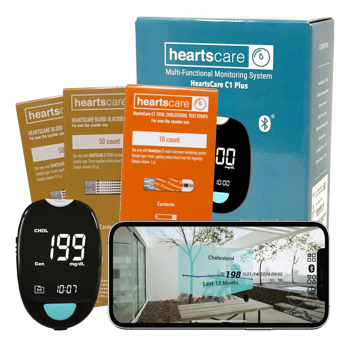 Total Cholesterol Meter Test Kit with TC 10 Count and BG 100 Count P895