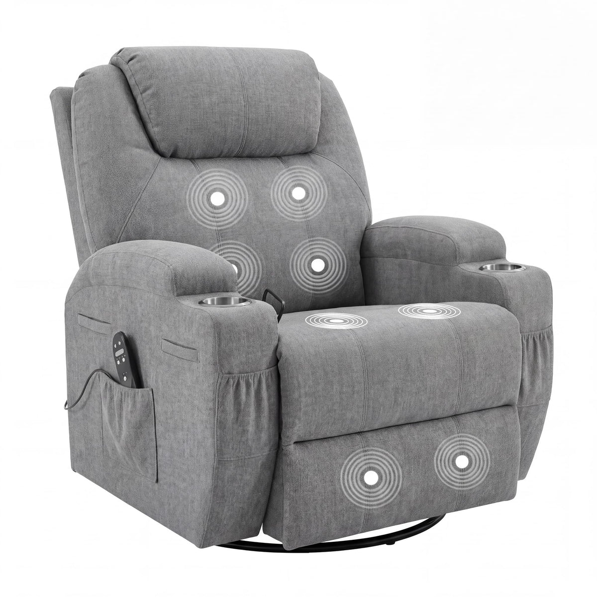 Small Swivel Rocker Recliner with Massage K11587