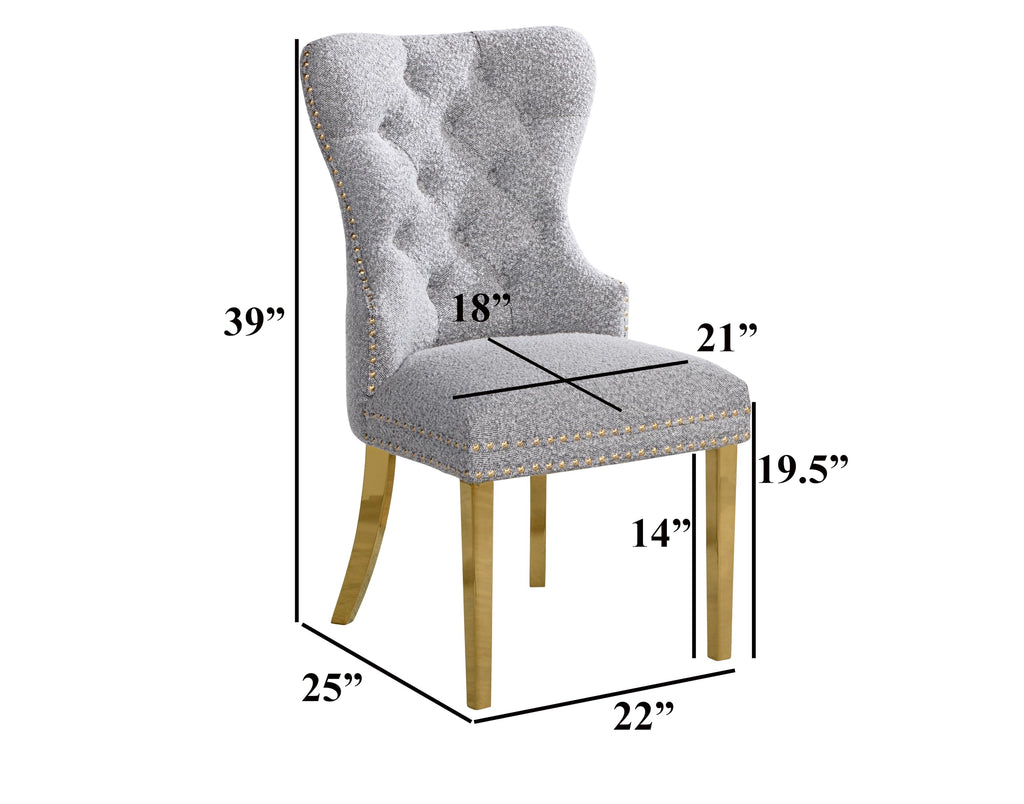 Black Boucle Upholstered Dining Chairs Set of 2 R426469