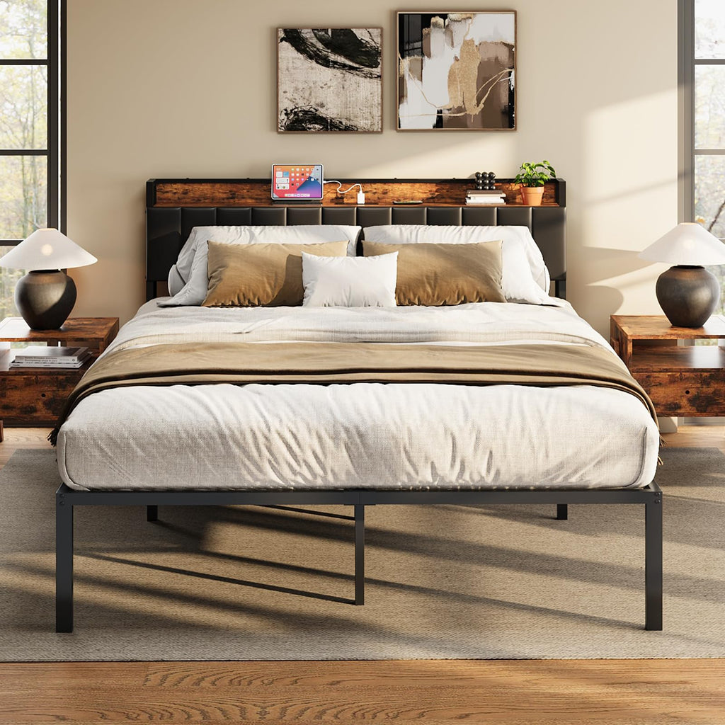 Queen Bed Frame with Upholstered Headboard M301239