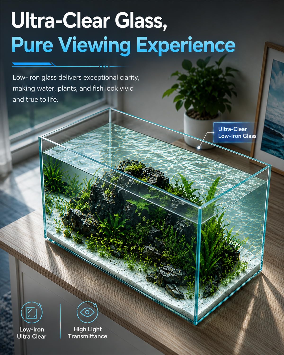 6 Gallon Glass Fish Tank Aquarium E7052