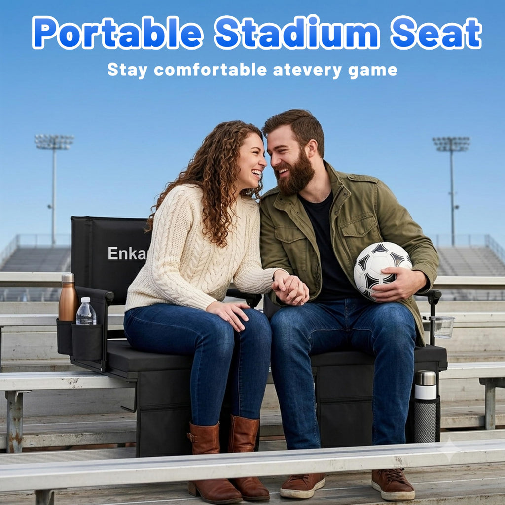 Portable Stadium Seat with Armrests & Cup Holder I7048