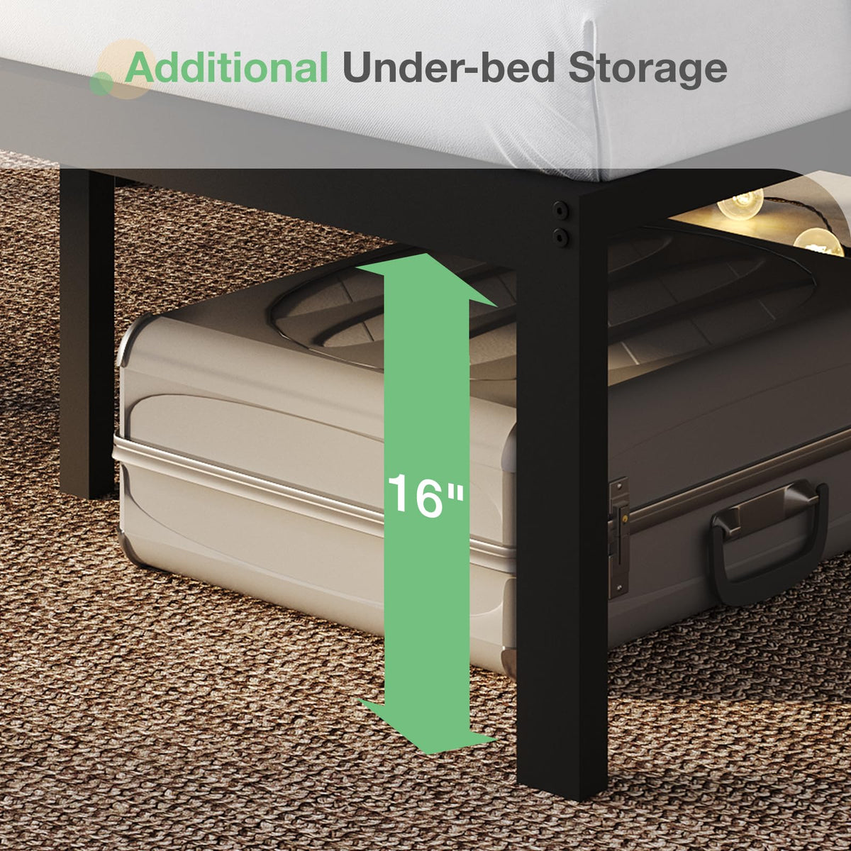 18 Inch Queen Size Metal Platform Bed Frame with Headboard M10903