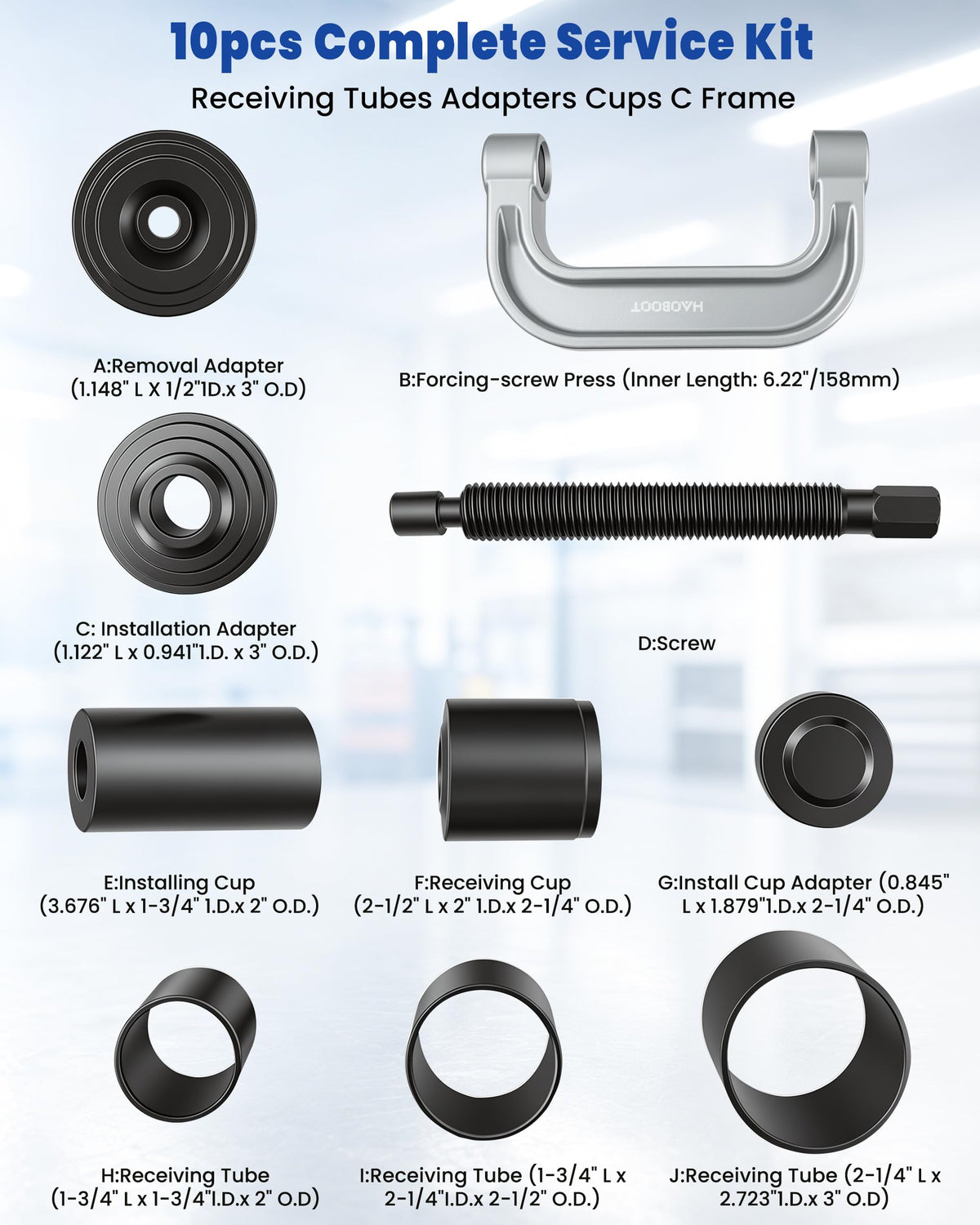 10pcs Ball Joint Press Kit U Joint Removal Tool T14710