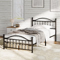 Twin Size Metal Platform Bed Frame with Headboard & Footboard R11429