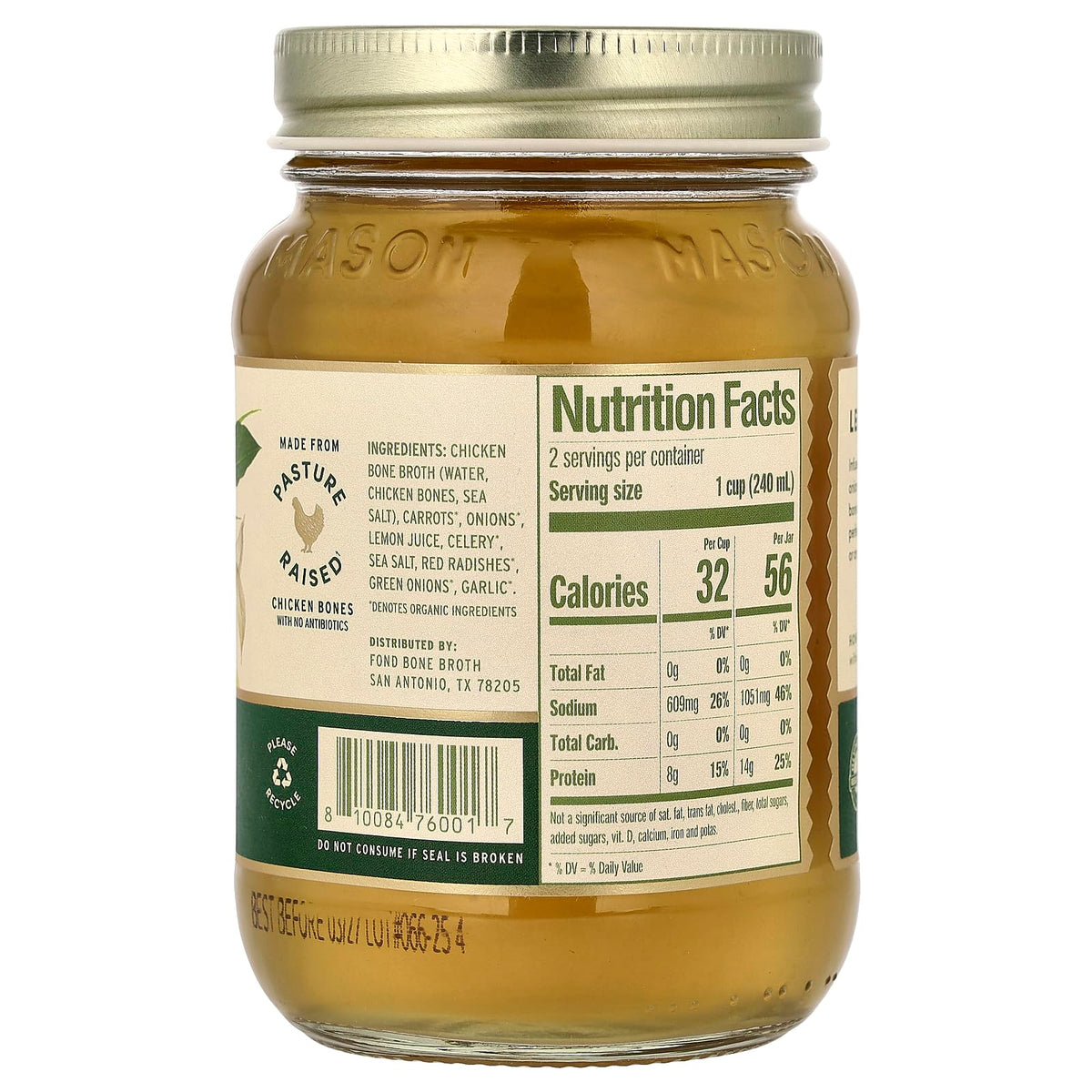 Chicken Bone Broth Lemon & Garlic 14 fl oz M9039
