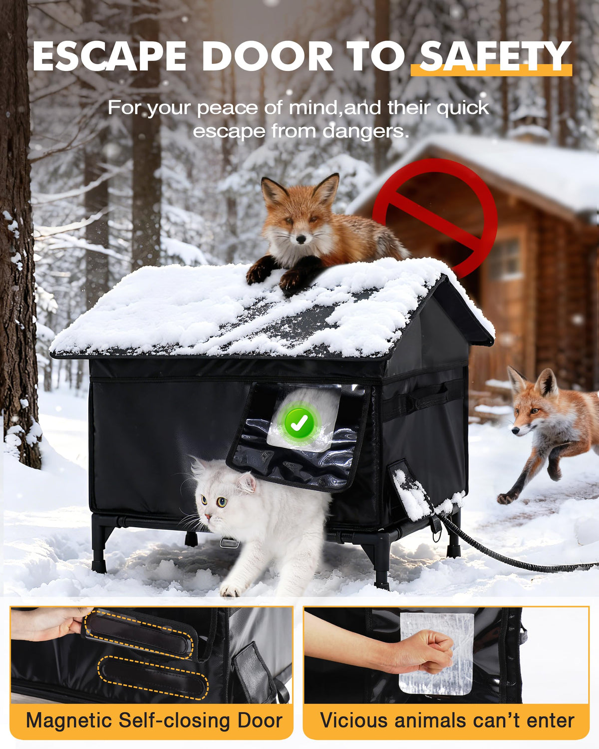 Heated Outdoor Cat House Y83805