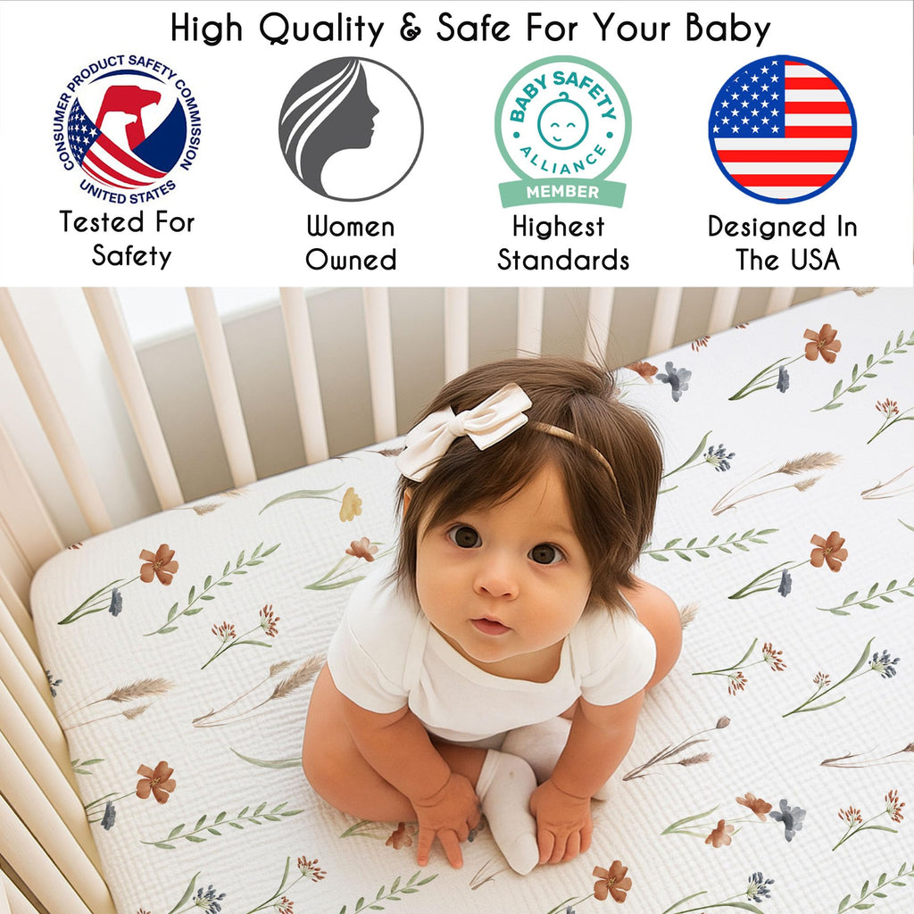 3-Piece Baby Crib Sheets Set Fitted Standard Size J34779