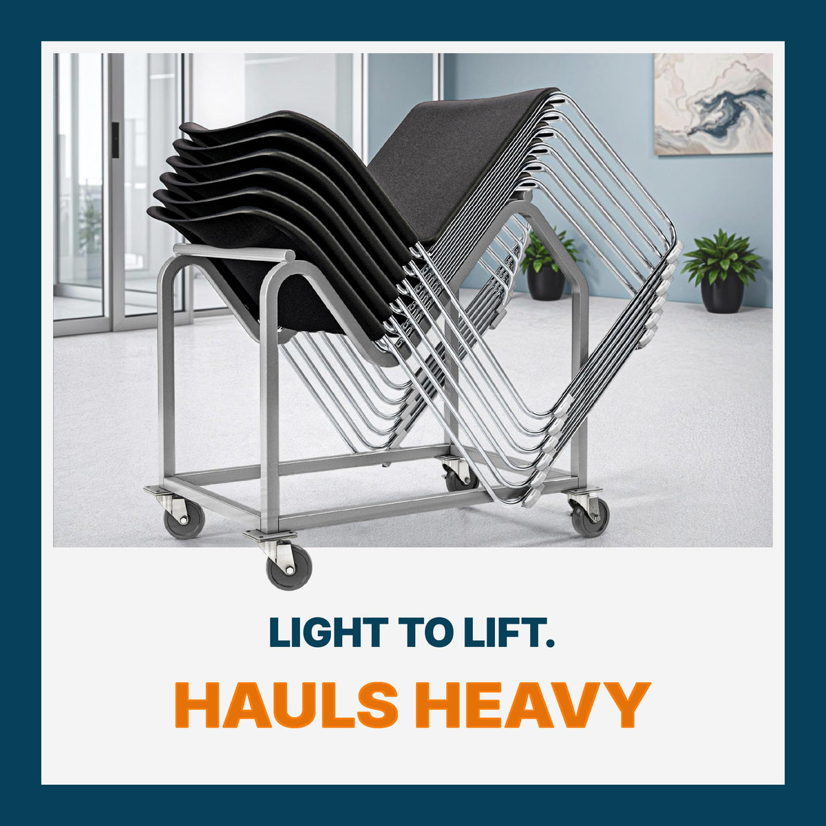 Heavy Duty Steel Stack Chair Dolly with Swivel Casters J96779