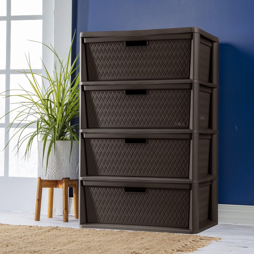 Brown 4 Drawer Plastic Storage Organizer N1374