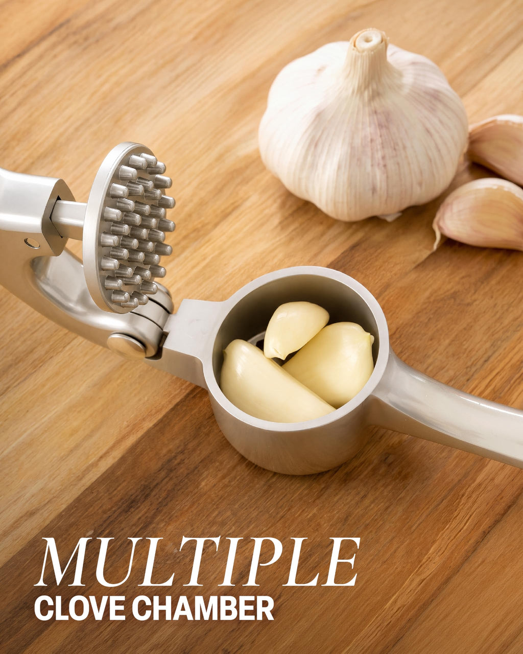 Garlic Press Set with Silicone Peeler & Brush U255889