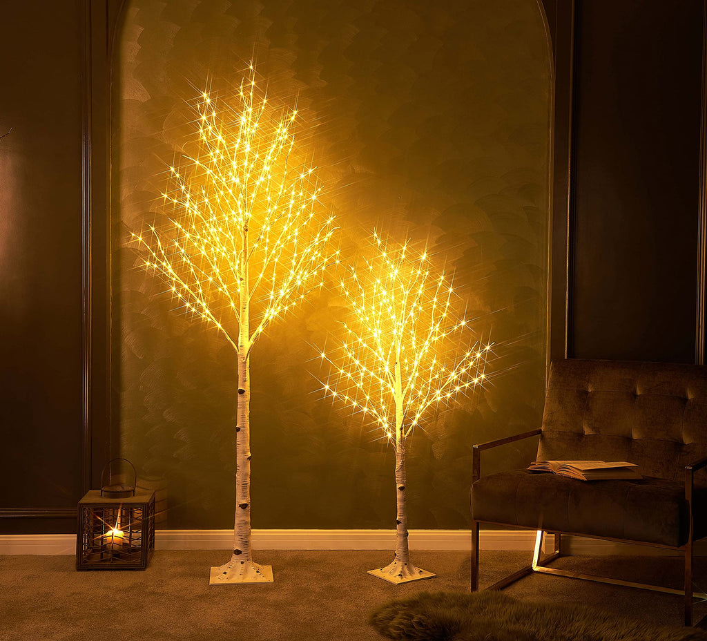 4FT 200L Warm White LED Birch Tree U521