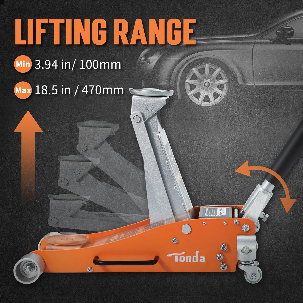 3 Ton Low Profile Aluminum Steel Hydraulic Floor Jack R546