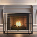 Single Panel Fireplace Screen with Mesh Spark Guard H12863