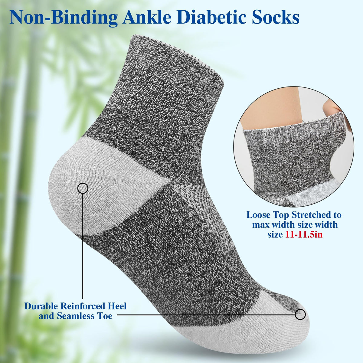 Diabetic Socks for Men, 10 Pairs Ankle & Low Cut Size 9-15 C964118