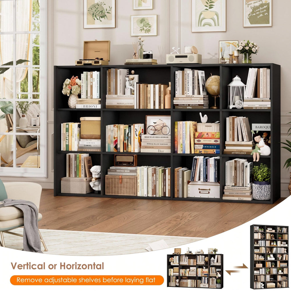 75'' H Black 27 Cube Bookshelf K9806