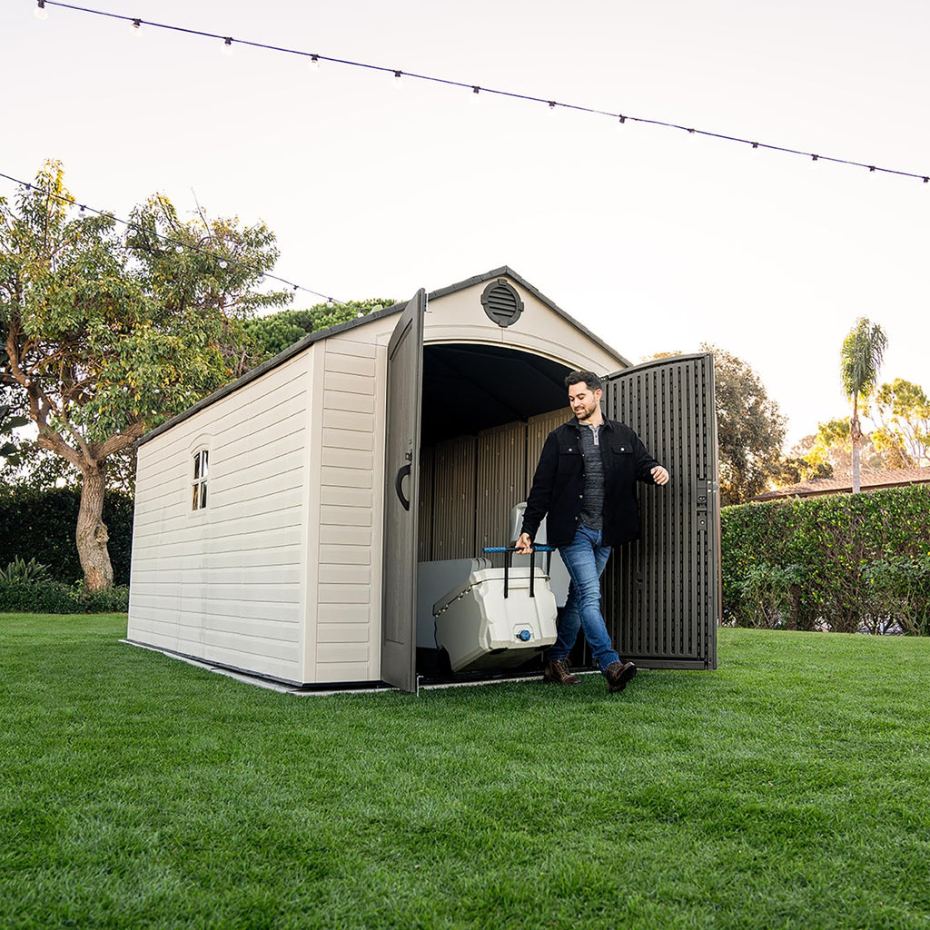 8x15 Ft Desert Sand Resin Outdoor Storage Shed C794485