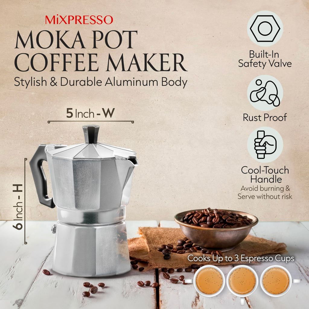 3 Cup Moka Pot Stovetop Espresso Maker Y200
