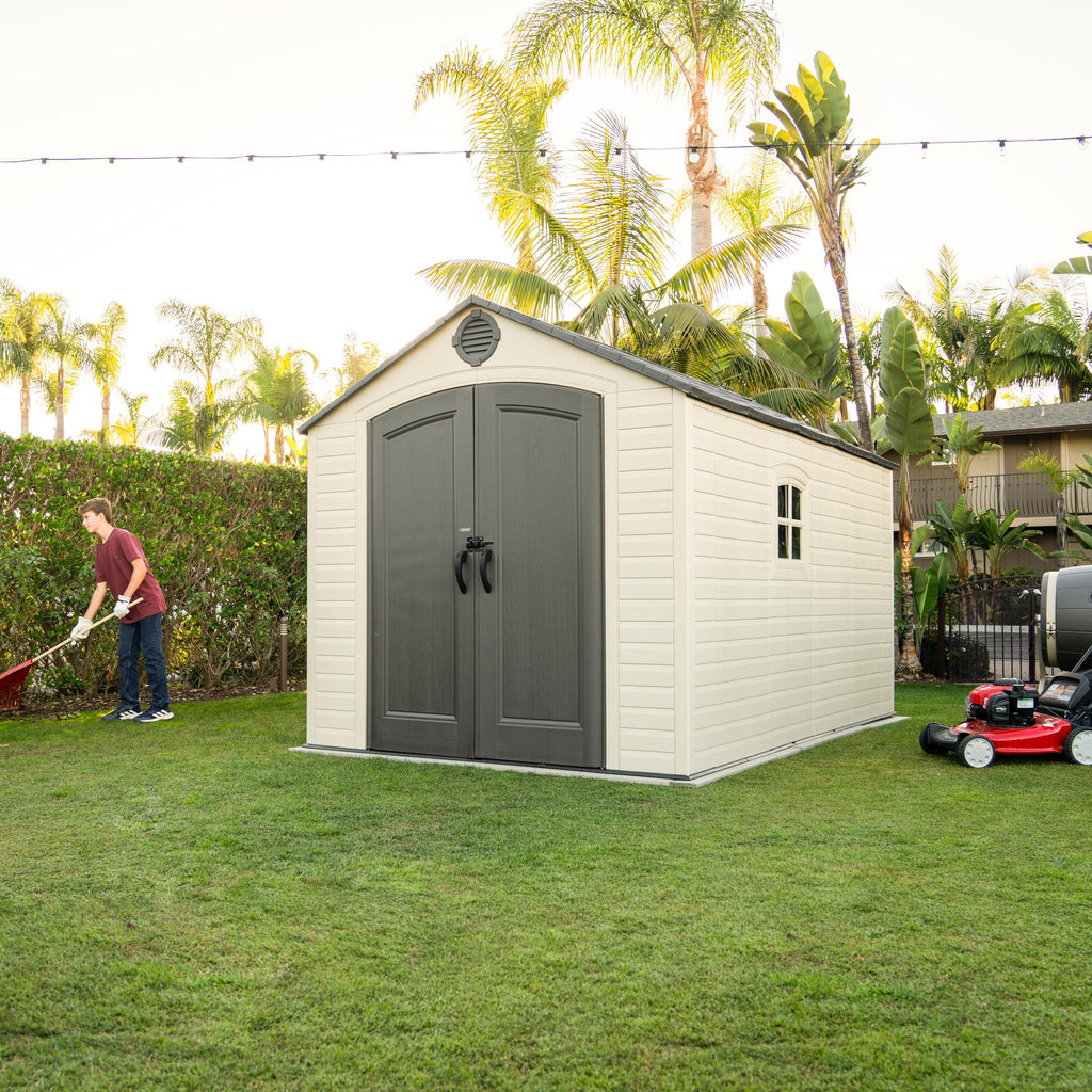 8x15 Ft Desert Sand Resin Outdoor Storage Shed C794485